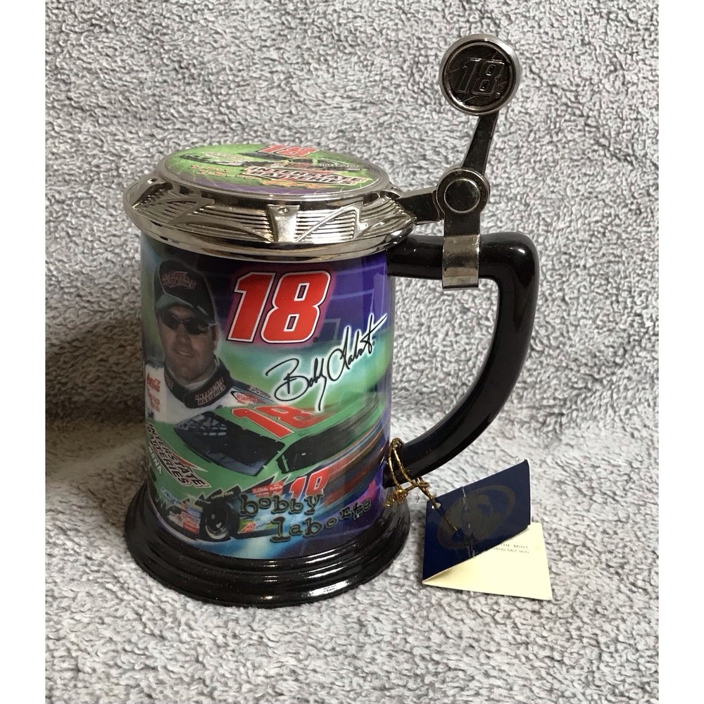 Bobby Labonte Franklin Mint Nascar‎ Stein Collector Lidded Tankard Beer Cup